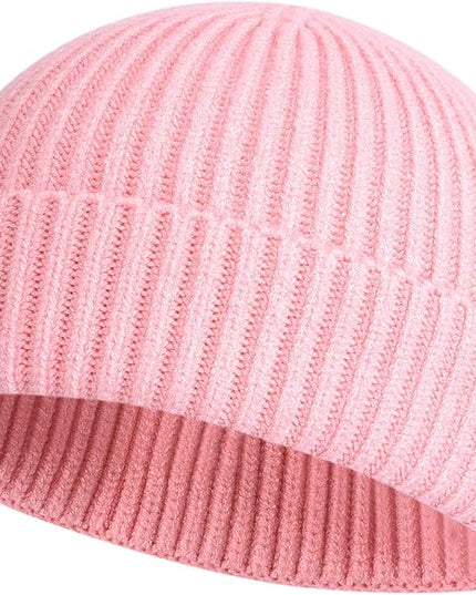 ROYBENS Swag Wool Knit Cuff Short Fisherman Beanie for Men Women, Winter Warm Hats
