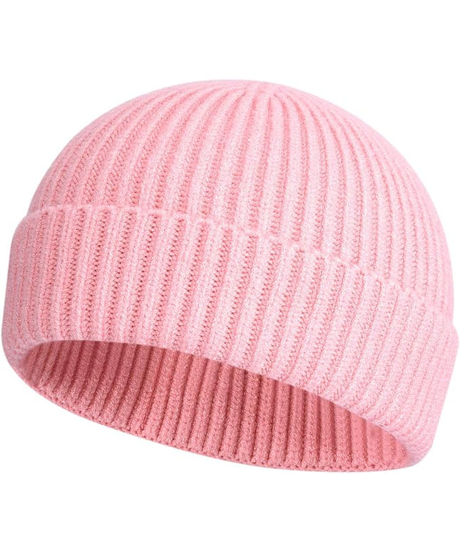ROYBENS Swag Wool Knit Cuff Short Fisherman Beanie for Men Women, Winter Warm Hats