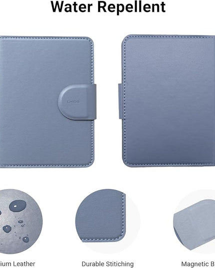 LHiDS Leatherette Passport Holder with RFID Protection, Premium PU Leather, Snap Button Closure, Travel Passport Wallet Cover for Passport, Boarding Passes, Business Cards, Cash (Midnight Blue)