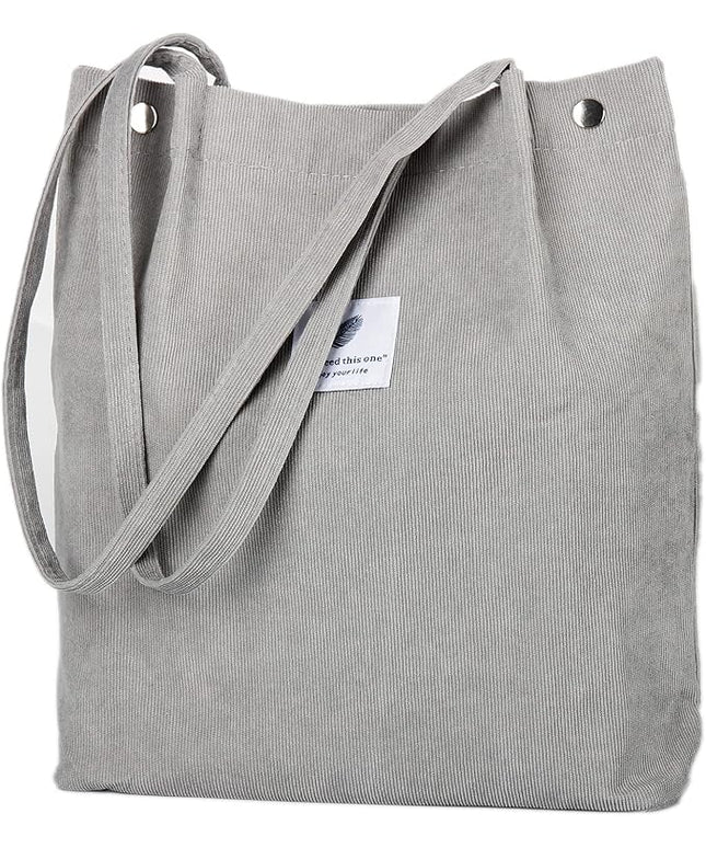 Corduroy Tote Bag Cute Tote Bags for Women Shoulder Bag with Inner Pocket for Work Beach Travel and Shopping Grocery