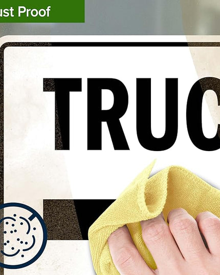 Trucks Right Sign, 10x7 Inches, 4 Mil Vinyl Decal Stickers Weather Resistant, Made in USA by My Sign Center