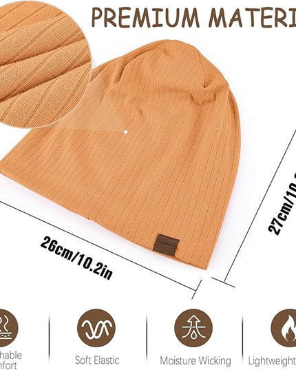 Slouchy Beanie for Men Women Soft Lightweight Running Beanie Hat Chemo Cap Skull Cap