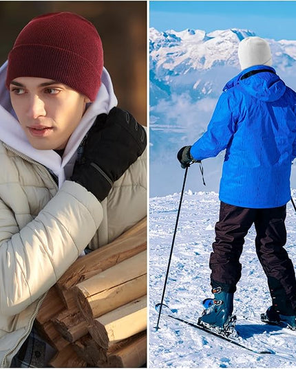 Winter Beanie Hats Bulk for Men Women Beanie Cap for Donation Cozy Knitted Cuffed Skull Cap Gift Soft Ski Hat