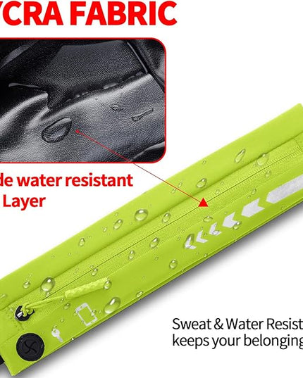 USHAKE Slim Running Belt for Women Men-Runners Phone Holder Fanny Pack, Adjustable, Bounce Free Waist Pouch bag for Workout, Money Belt, Run Gear Accessories Yellow