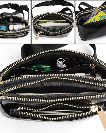 UTO Fanny Pack for Women Crossbody Trendy Fashion Belt Purse Chest Waist Hip Bumbag for Outdoor Shopping Travel Hiking