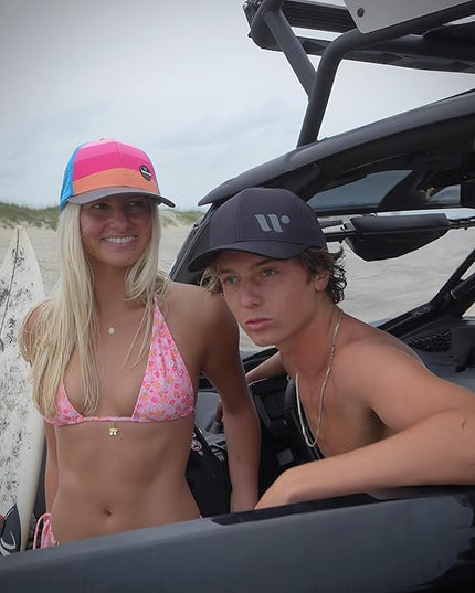 Beach Trucker Hats for Men | Women | Boys Girls Snapback Caps for Surfing Lightweight, Breathable | Curved Brim