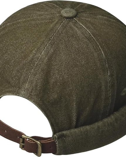Croogo Denim Docker Hat Fashion Brimless Beanie Hat Retro Worker Skull Cap Rolled Cuff Sailor Cap Hip Hop Dancing Watch Cap