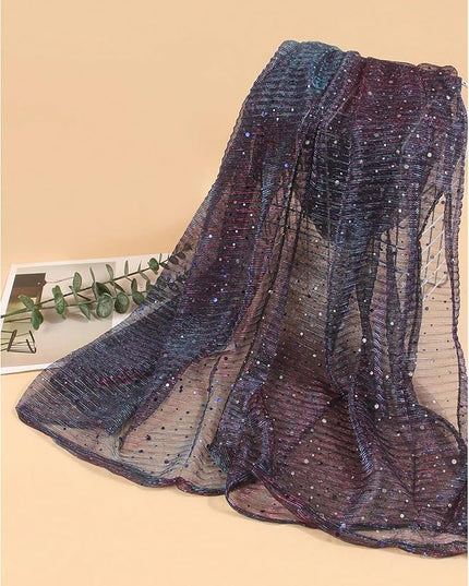 Floerns Women's Sequin Bandana Square Scarf Silk Scarves Mesh Shawl and Wrap for Evening Dresses