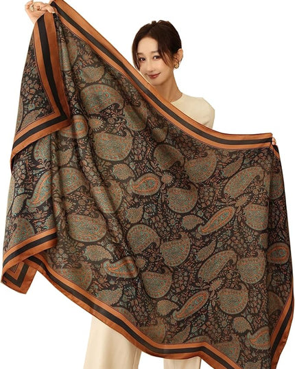 Fashion Scarves Scarf 100% Silk Feeling Scarf Silk Like Scarves Long Lightweight Sunscreen Shawls for Women