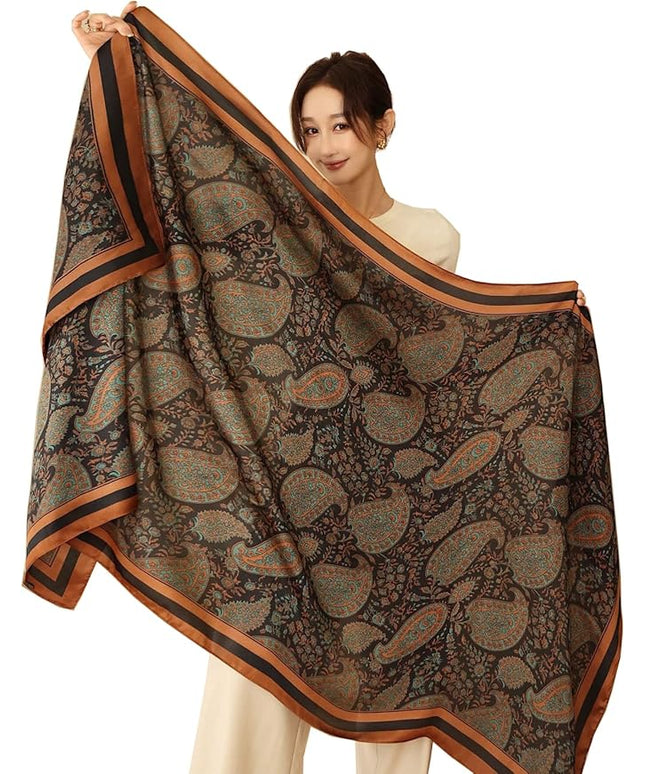 Fashion Scarves Scarf 100% Silk Feeling Scarf Silk Like Scarves Long Lightweight Sunscreen Shawls for Women
