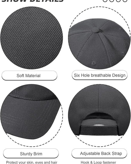 Handepo 24 Pcs Blank Baseball Cap Adjustable Back Strap Plain Blank Camouflage Hat Unisex Baseball Cap for Trucker Men Women