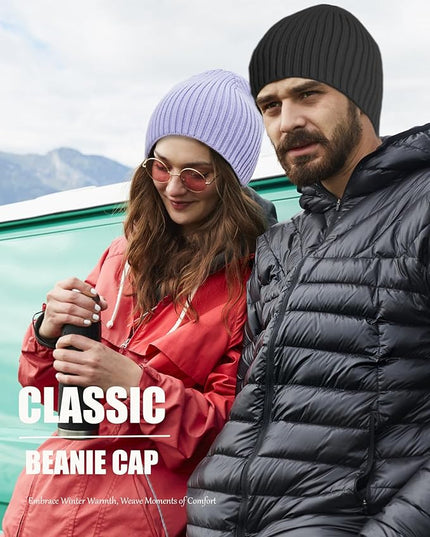 choshion Wool Knit Fisherman Beanie Hat for Men Women,Cuffless Warm Short Cuff Beanies Toboggan Ski Hats Winter Skull Cap