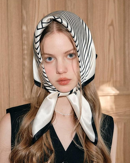 Head Bandanas Scarf for Women Silk Satin Hair Scarf Lightweight Vintage Fashion Square Neck Scarves Gift
