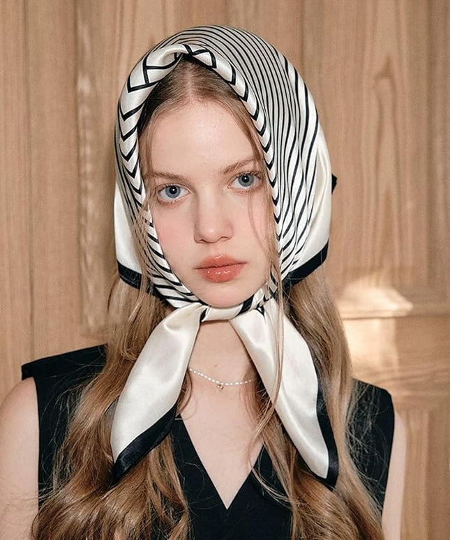 Head Bandanas Scarf for Women Silk Satin Hair Scarf Lightweight Vintage Fashion Square Neck Scarves Gift