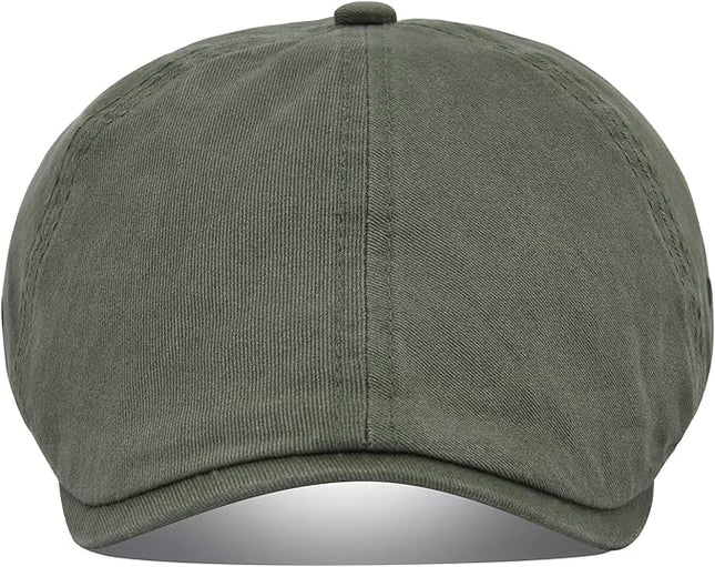 VOBOOM Cotton Washing Flat Cap Cabbie Hat Gatsby Ivy Irish Hunting Newsboy