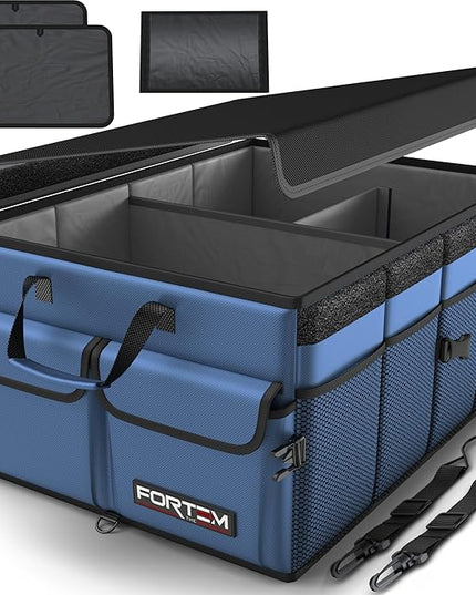 FORTEM Trunk Organizer For SUV Car Trunk Organizer, Foldable Storage, Car Accessories for Women Men, Collapsible Bag, Perfect Christmas Gifts, 600D Oxford, Non Slip Bottom, Straps, Soft Cover (50L)