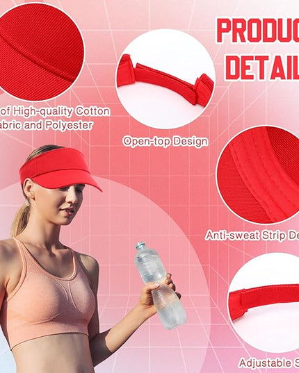 Silkfly 36 Pack Sun Visor Hats Adjustable Sports Athletic hat UV Protection Sun Visor Cap for Men Women Tennis Running Golf