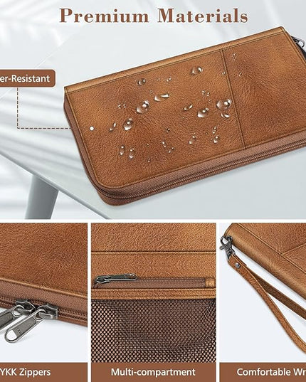 Fintie Family Passport Holder Wallet, RFID Blocking Travel Document Organizer Clutch Bag Credit Cards Case Cover for Women Men