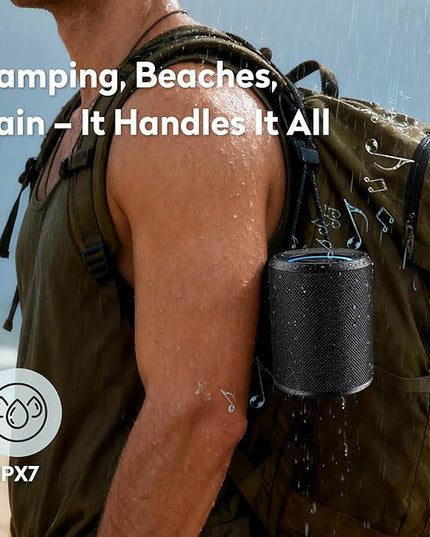 Portable Bluetooth Speaker - IPX7 Waterproof Dustproof, 15W Loud Bass Stereo, 2600mAh Playtime, BT5.3 & TWS Light,Home/Party/Outdoor/Bea