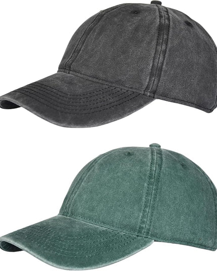 YEANIY Vintage Washed Cotton Plain Baseball Caps Adjustable Unstructured Soft Blank Casual Dad Ball Hats for Men Women