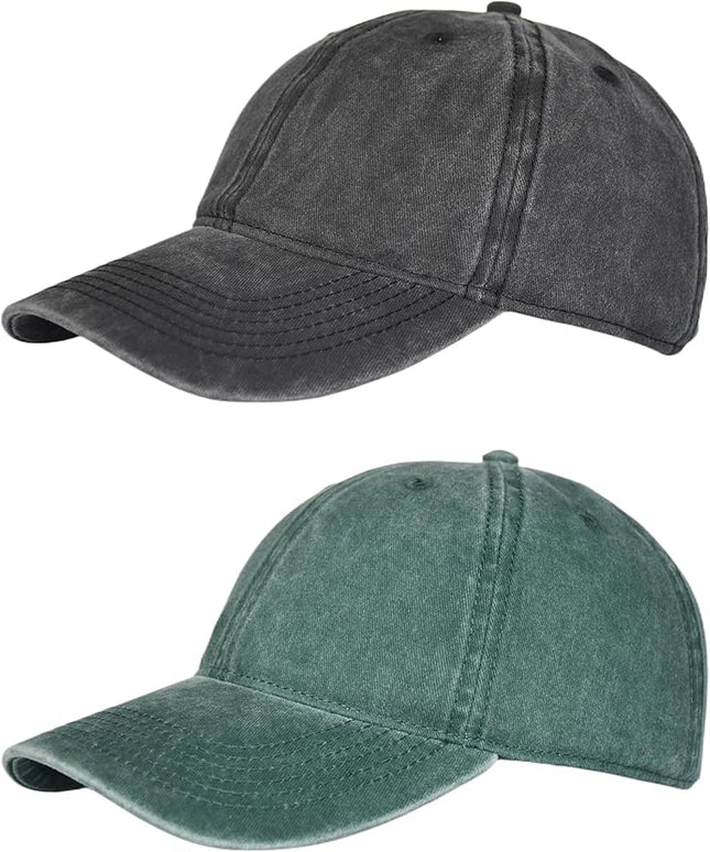 YEANIY Vintage Washed Cotton Plain Baseball Caps Adjustable Unstructured Soft Blank Casual Dad Ball Hats for Men Women