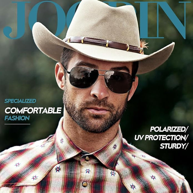 Joopin Polarized Metal Aviation Sunglasses Men, Classic Military Sun Glasses Women, Rectangle Shades UV400 Protection Costume