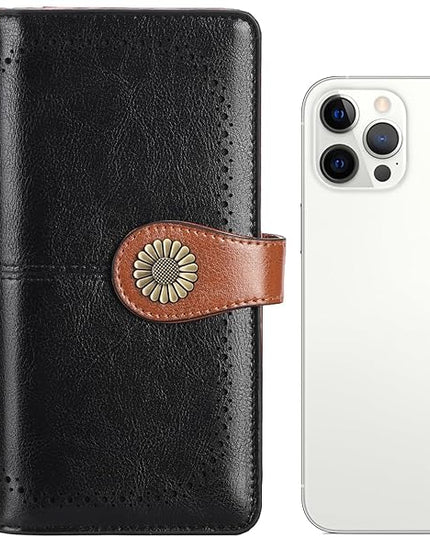 SENDEFN Wallets for Women Leather Credit Card Holder with RFID Blocking Large Capacity Wristlet | with RFID Blocking, Large Capacity, Wristlet, with RFID Blocking, Large Capacity, Wristlet