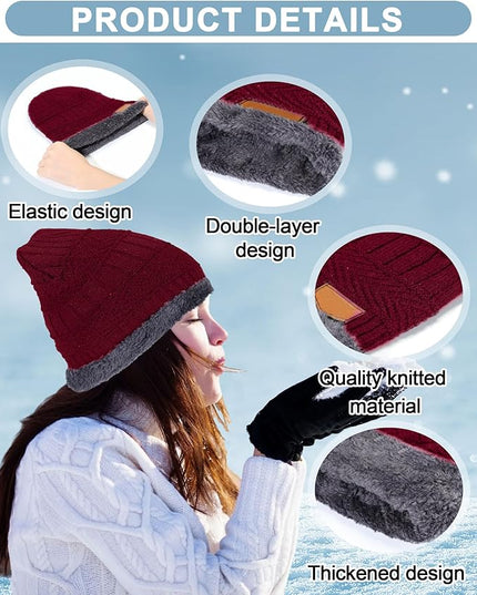 Geyoga 72 Pieces Winter Knit Beanie Hats Bulk for Homeless Fleece Lined Beanie Warm Beanie Cap Winter Knit