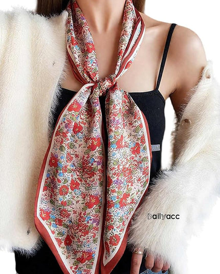 Dailyacc Hair Scarf for Women Fashion Silky Satin Headscarf Wrap Breathable Lightweight Neck Scarves For Handbag