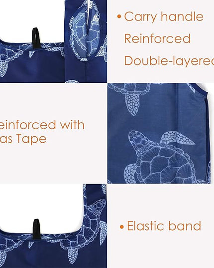 BeeGreen Reusable Grocery Bags Foldable 12 Pack Large Cute Totes - Heavy Duty Washable Holiday Cloth Gifts Bag with Handles, Reusable Gift Bulk Shopping Bags for Groceries for Women Animal Lover