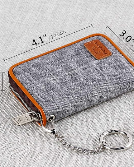 FurArt Zipper Wallet Women, RFID Blocking Credit Card Wallet, Business Card Holder, Compact Size KeyChain Wallet