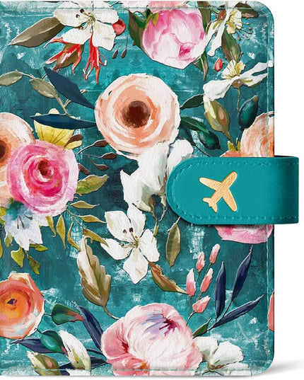 Passport Holder for Travel Essentials, RFID Blocking Leather Cover Wallet with Magnetic Closure, Aesthetic & Cute Passport Book Case for Women and Men - Oil