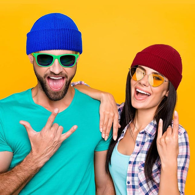 Geyoga 9 Pieces Winter Beanie Hats Trawler Short Beanie Watch Hat Warm Knit Fisherman Skull Cap for Men Women, 9 Colors