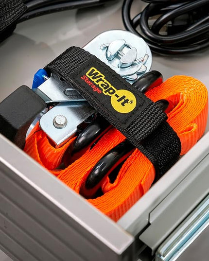 Quick-Straps by Wrap-It Storage - 18" (8-Pack) Black - Hook and Loop Hose and Cable Organizers