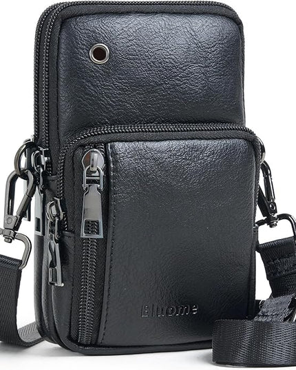 Bluome Small Crossbody Phone Purse for Women –PU Leather Crossbody Handbag Wallets Shoulder Travel Bag with Headphone Jack
