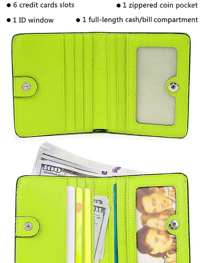 AINIMOER Small Leather Wallet for Women, Ladies Credit Card Holder RFID Blocking Women's Mini Bifold Pocket Purse