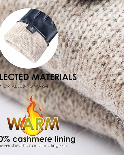 Womens Winter Leather Touchscreen Texting Warm Driving Lambskin Pure Genuine leather Gloves