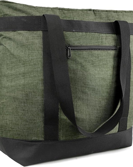 BeeGreen Cooler Bag Soft Leakproof Insulated Tote with Zipper for Beach Travel Grocery
