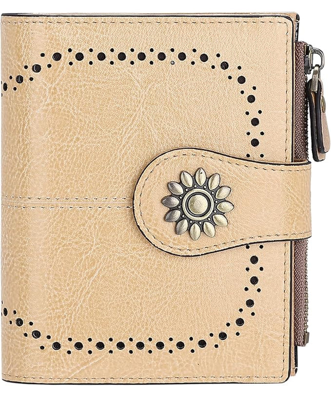 Lavemi Womens Leather Wallet Small Compact RFID Blocking Credit Card Case Purse with Zipper Pocket | Small, Compact, RFID Blocking, Zipper Pocket, Small, Compact
