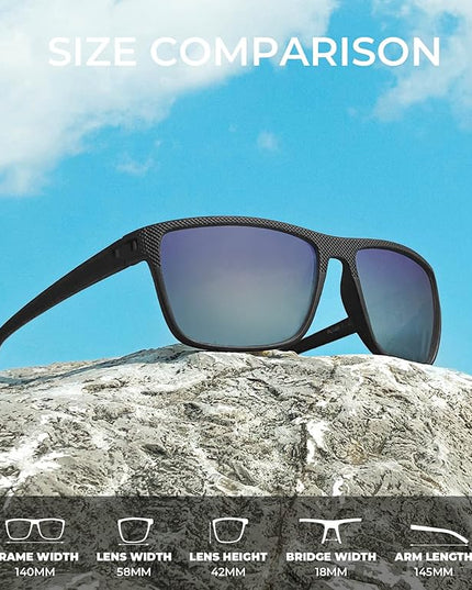 KALIYADI Polarized Sunglasses for Men, Lightweight Sun Glasses with UV Protection for Driving Fishing Golf