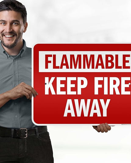 Flammable Keep Fire Away Sign, 18x24 Inches, 3M EGP Reflective .080 Aluminum, Fade Resistant, Made in USA by My Sign Center