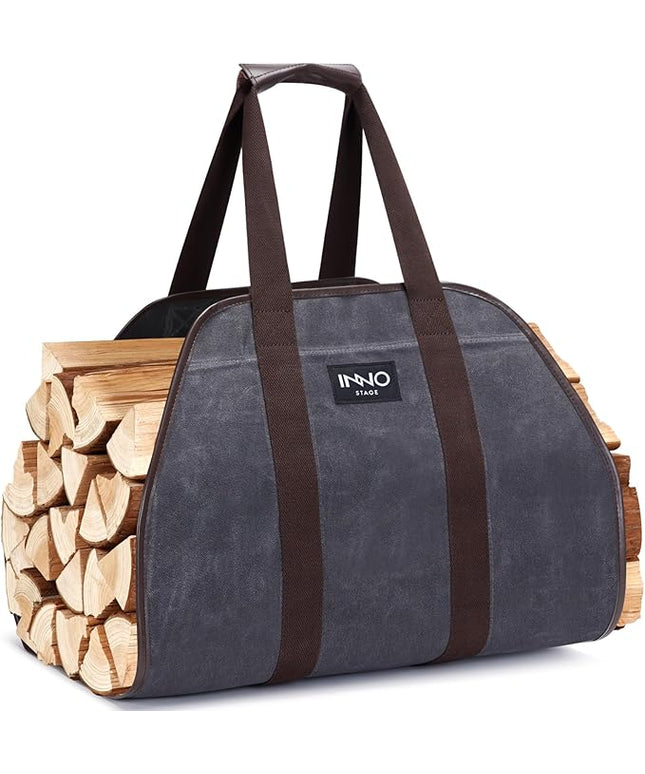INNO STAGE Canvas Wood Carriers Log Tote Bag,40"X19" Firewood Holder,Fireplace Wood Stove Accessories