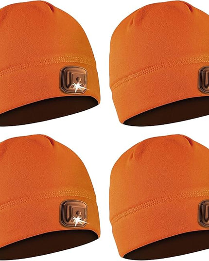 POWERCAP LED Hat Light 150 Lumens Rechargeable Fleece Beanie with Bright Built-in Headlamp Waterproof LED Warm One Size Cap