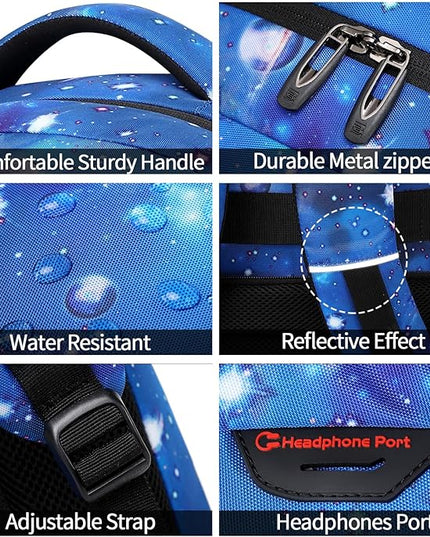 Laptop Backpack,Business Travel Anti Theft Slim Durable Laptops Backpack with USB Charging Port,Water Resistant College Computer Bag for Women & Men Fits 15.6 Inch Laptop and Notebook-Dreamy Blue