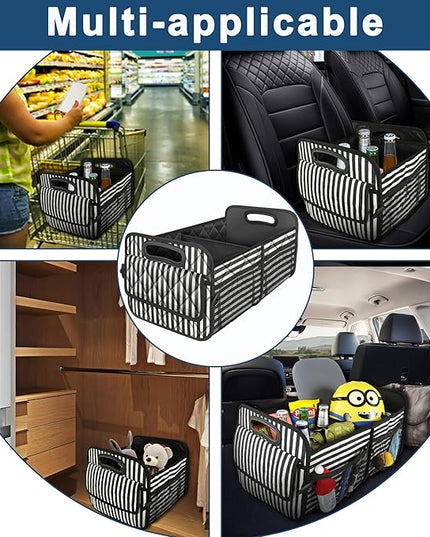 Deosk Car Trunk Organizer for SUVs, Cars and Trucks with 6 Big Pockets, Waterproof Polyester Storage Box
