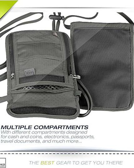 Lewis N. Clark Men's RFID Blocking Stash Wallet, Travel Neck Pouch Passport Holder for Women & Men, Olive, One Size