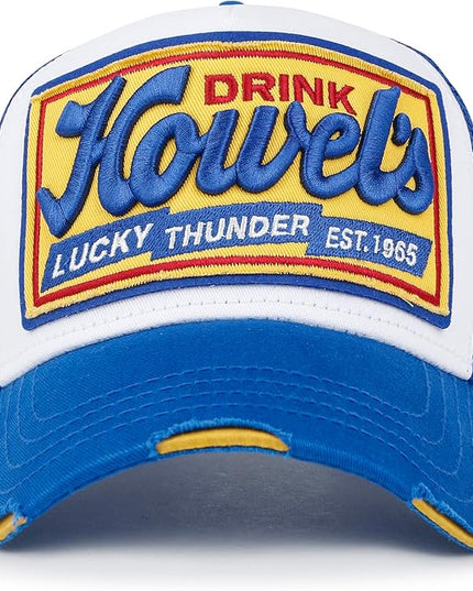 ililily Premium Howels Embroidery Vintage Baseball Cap Distressed Trucker Hat