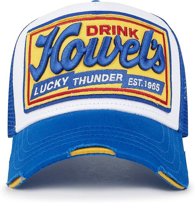 ililily Premium Howels Embroidery Vintage Baseball Cap Distressed Trucker Hat