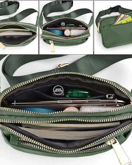 UTO Fanny Pack for Women Crossbody Trendy Fashion Belt Purse Chest Waist Hip Bumbag for Outdoor Shopping Travel Hiking