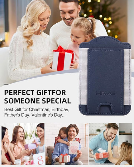 for MagSafe Wallet, Magnetic Wallet for Galaxy S25/S24 Series with Magnetic Case and iPhone 16/15/14/13/12 Series, Case Not Included, 6 Cards Holder, Vegan Leather, Minimalist Slim RFID, Navy Blue